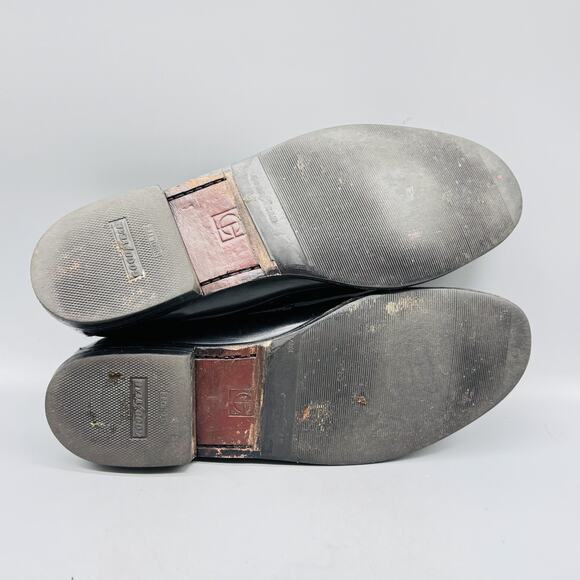 Cole Haan Shoes Men 10 Black Leather Tassel Loafer Dress Moc Toe Slip On Classic - Picture 8 of 11